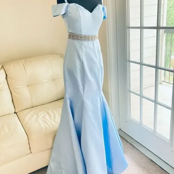 B. Smart | Dresses | B Smart Periwinkle Blue Satin Fit Flare Formal Dress |  Poshmark